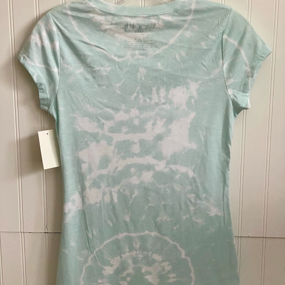 Fitted “Unity Top”,Ocean-blue tie-dye,Size Medium - Picture 4 of 5